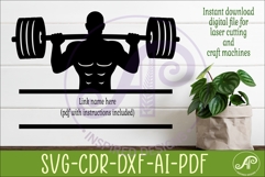 Weight Lifter Name Sign SVG, Gym Sign SVG, Male Fitness Wall Product Image 2