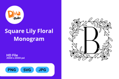 Square Lily Floral Monogram Product Image 1
