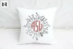 Flower Monogram Svg, Flower Frame Svg, Flower Svg Product Image 2