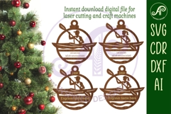 Kayaking personalized Christmas Ornament SVG Product Image 2