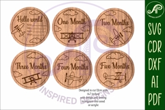 Vintage Plane themed Baby monthly milestone discs SVG laser Product Image 2