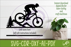 Male Mountain Bike Name Sign SVG, Cyclist Laser Cut File Product Image 2