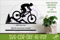 Male Mountain Bike Name Sign SVG, Cyclist Laser Cut File Product Image 2