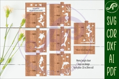Mermaid personalized kids height chart in Metric Product Image 2