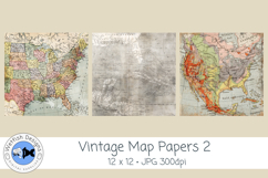 Vintage Map Papers 2 Junk Journal Paper Product Image 3