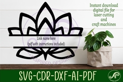 Lotus flower Name sign svg laser cut template Product Image 2
