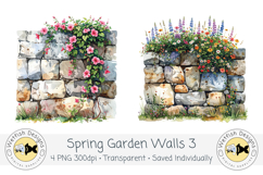 Watercolor PNG 300dpi Garden Walls 3 Product Image 3