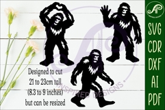 Bigfoot silhouette laser cut outs SVG file 2 Product Image 2