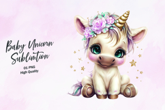 Baby Unicorn clipart sublimation png Product Image 1