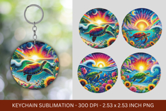 keychain sublimation - turtle under the sea Product Image 1