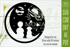 Space Nursery Wall Art SVG | Boy and dog space sign Product Image 2