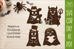 Cute Ghost SVG Halloween Laser Cut Silhouettes 3 Product Image 2