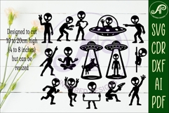 Alien SVG Bundle x 15 UFO Space Cut Files Product Image 2