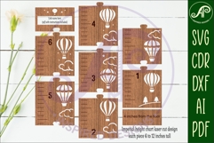hot air balloon personalized kids height chart in Imperial Product Image 2