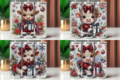 Tumbler Wrap 20 oz - christmas plaid highland cow Product Image 1