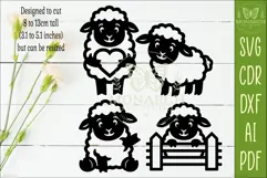 Cute Sheep Silhouettes SVG Farm Animal Laser Cut Files 2 Product Image 2