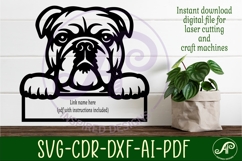 English Bulldog dog name sign svg laser cut file Product Image 2