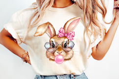 Bunny Easter Clipart, Happy Easter Sublimation PNG Product Image 3
