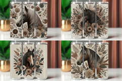 Tumbler Wrap 20 oz - floral horse Product Image 1