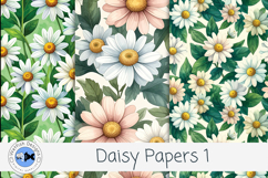 Daisy Digital Papers 1 Floral Scrapbook Backgrounds Product Image 3
