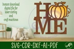 Home word with pumpkin wall art sign, SVG file. vector Product Image 2