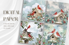 Christmas Bird Background Winter Snow Santa Wallpaper_10 Product Image 1