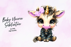 Baby Unicorn clipart sublimation png Product Image 1