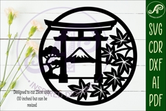 Japanese Torii gate wall art sign, SVG file Product Image 2