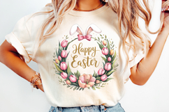 Bunny Easter Clipart, Happy Easter Sublimation PNG Product Image 3