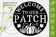 Welcome to Our Patch Fall Wall Sign SVG, Pumpkin Laser Cut Product Image 2