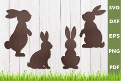 Bunny Silhouette SVG|Easter Laser cut, Cricut, Silhouette Product Image 2
