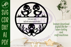 Cute Ducklings name sign design for laser cutting Product Image 2