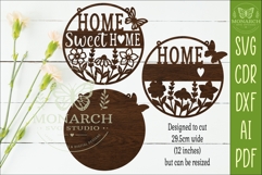 Home Sweet Home Layered SVG | Round Farmhouse Wall Sign Product Image 2
