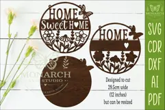 Home Sweet Home Layered SVG | Round Farmhouse Wall Sign Product Image 2