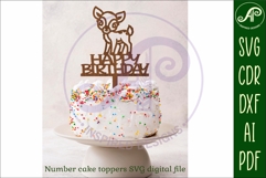 Woodland Deer number cake toppers, 13 tops Product Image 2