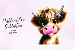 Highland Baby cow clipart sublimation png Product Image 1