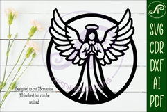 Guardian Angel Name Sign SVG, Praying Angel Wall Art Laser Product Image 2