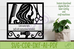 Square Hairdresser Name Sign, Custom Salon Wall Decor, Product Image 2