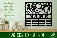 American football male medal holder Name svg laser cut Product Image 2