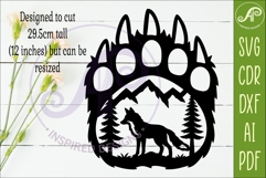 Bear paw print with Fox wall sign Product Image 3
