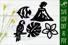 Tropical Silhouette Shapes, Summer Cut outs 5 Product Image 2