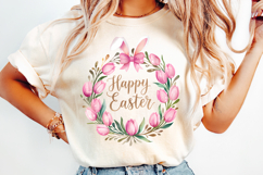 Happy Easter Clipart, Happy Easter Sublimation PNG Product Image 3