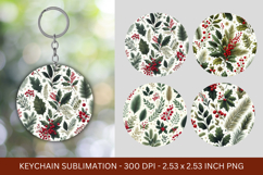 keychain sublimation - christmas foliage pattern Product Image 1