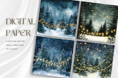 Snow Forest Background Christmas Pine Tree Wallpaper_7 Product Image 1