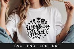 Wildflower Heart Floral Inspirational SVG PNG Product Image 1