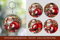 keychain sublimation - christmas santa claus Product Image 1