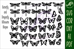 Butterfly and Dragonfly silhouette Bundle x 35 Product Image 2