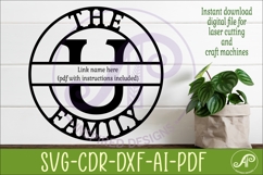 Monogram Family Letter U Name Sign SVG Product Image 2