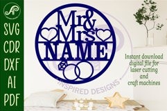 Mr and Mrs personalized wall art sign wedding wall sign Product Image 2