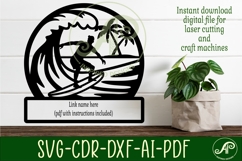 Surfer male name wall art sign, SVG personalized Product Image 2